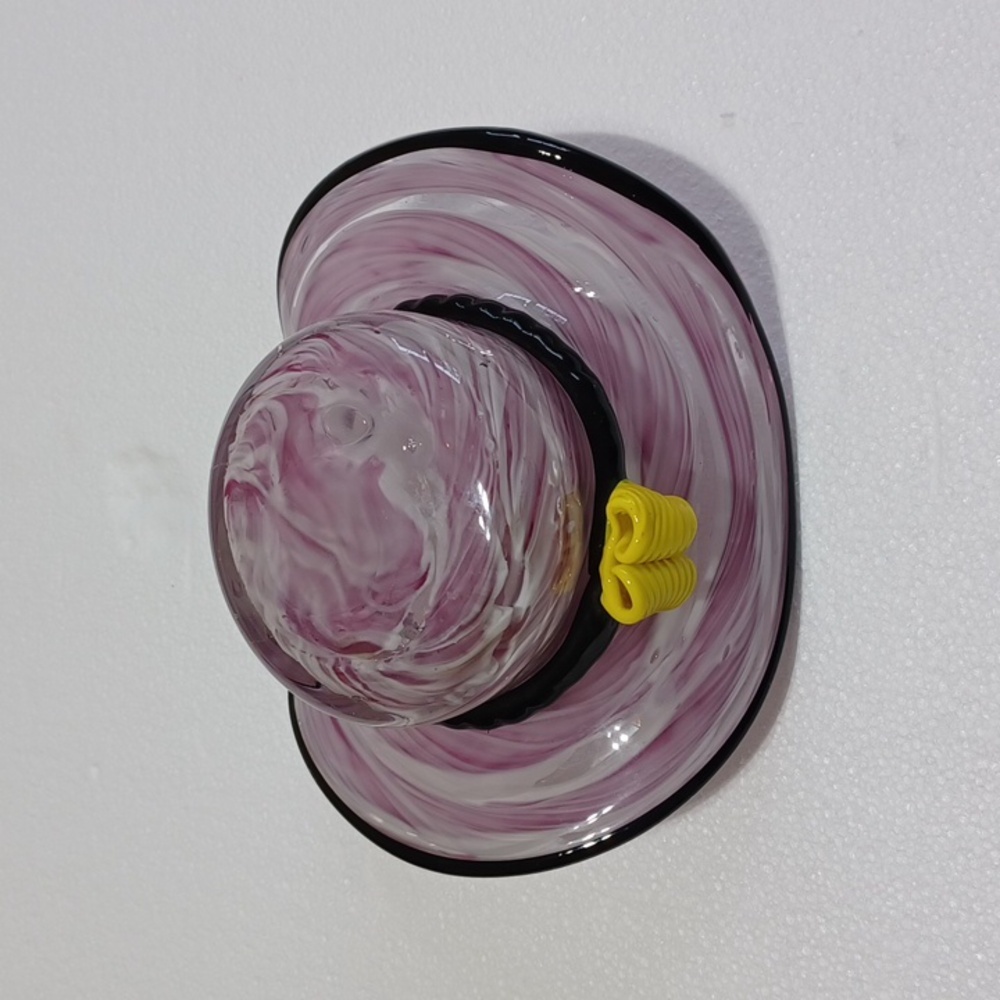 Block Crystal MARIE Art Glass Decor Hat Trinket / Candy Dish